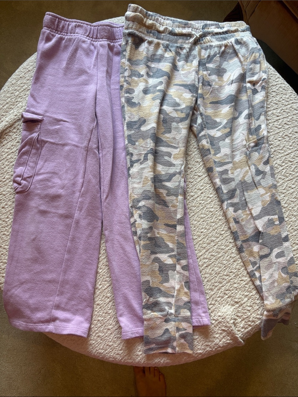 Lilac Cargo Sweatpants & Neutral Camo Joggers - Girls